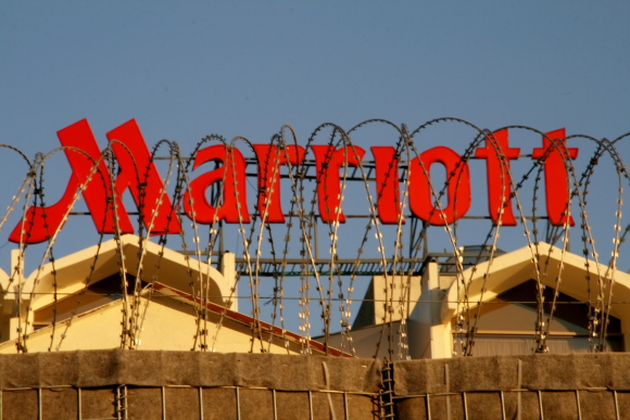 high security at the marriot hotel in islamabad.JPG